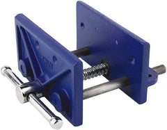Irwin - 6-1/2" Jaw Width, 4-1/2" Jaw Opening, 2" Throat Depth, Woodworking Vise - Standard Spindle - Americas Industrial Supply