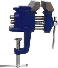 Irwin - 3" Jaw Width, 2" Opening Capacity, 3" Throat Depth, Steel Stationary Bench Vise - Clamp-On Base Attachment, Anvil - Americas Industrial Supply