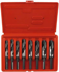 Irwin - 9/16 to 1", 118° Point, Bright Finish, High Speed Steel Reduced Shank Drill Bit Set - Americas Industrial Supply