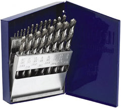 Irwin - 1/16 to 3/8", 118° Point, Bright Finish, High Speed Steel Jobber Length Drill Bit Set - Americas Industrial Supply