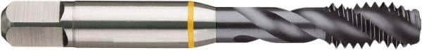 Guhring - 1-12 UNF 2B/3B Modified Bottoming Spiral Flute Tap - Cobalt, TiCN Finish, 5.13" OAL, Right Hand Flute, Right Hand Thread, H4, Series 4410 - Americas Industrial Supply