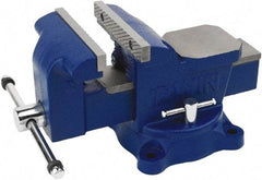 Irwin - 6" Jaw Width, 5" Opening Capacity, 3" Throat Depth, Steel Swivel Bench Vise - Bolt Down Base Attachment, Anvil - Americas Industrial Supply