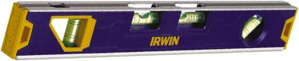 Irwin - Magnetic 12" Long 4 Vial Torpedo Level - Aluminum, Blue - Americas Industrial Supply