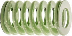 Associated Spring Raymond - 2" Hole Diam, 1" Rod Diam, 8" Free Length, Light Green Die Spring - 759 Lb Max Deflection, 5.2126" Max Deflection, Ultra Light Duty, Chromium Alloy Steel - Americas Industrial Supply