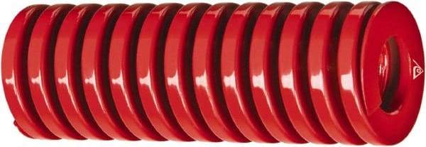Associated Spring Raymond - 1-1/2" Hole Diam, 3/4" Rod Diam, 12" Free Length, Red Die Spring - 1456 Lb Max Deflection, 4.5354" Max Deflection, Heavy Duty, Chromium Alloy Steel - Americas Industrial Supply