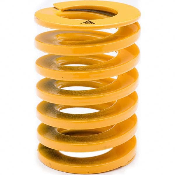 Associated Spring Raymond - 27mm Hole Diam, 13.5mm Rod Diam, 125mm Free Length, Yellow Die Spring - Americas Industrial Supply