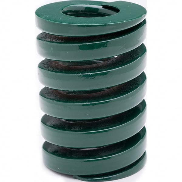 Associated Spring Raymond - 18mm Hole Diam, 9mm Rod Diam, 80mm Free Length, Green Die Spring - Americas Industrial Supply