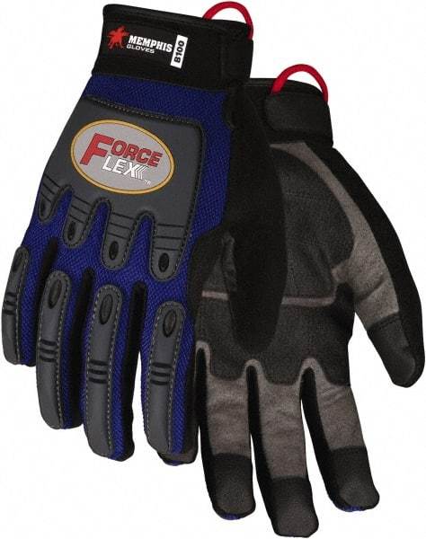 MCR Safety - Size 2XL Synthetic Blend General Protection Work Gloves - For Work & Driver, Uncoated, Black/Blue, Paired - Americas Industrial Supply