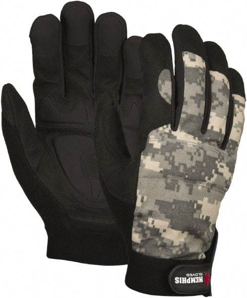 MCR Safety - Size M Synthetic Blend General Protection Work Gloves - For Work & Driver, Uncoated, Hook & Loop Cuff, Camouflage, Paired - Americas Industrial Supply