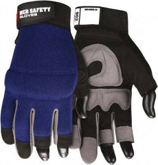 MCR Safety - Size XL Synthetic Blend General Protection Work Gloves - For Work & Driver, Uncoated, Hook & Loop Cuff, Black/Blue, Paired - Americas Industrial Supply