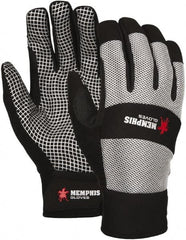 MCR Safety - Size M Synthetic Blend General Protection Work Gloves - For Work & Driver, Adjustable Closure Cuff, Black/White, Paired - Americas Industrial Supply