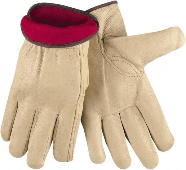 MCR Safety - Size M Cold Protection Work Gloves - For Work & Driver, Uncoated, Natural/Red, Paired - Americas Industrial Supply