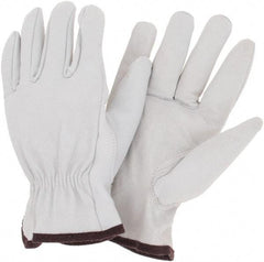 MCR Safety - Size L Goatskin General Protection Work Gloves - For Work & Driver, Uncoated, Slip-On Cuff, Cream, Paired - Americas Industrial Supply