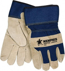 MCR Safety - Size S Pigskin Cold Protection Work Gloves - For General Purpose, Uncoated, Safety Cuff, Blue/Natural, Paired - Americas Industrial Supply