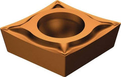 Sandvik Coromant - CCGT32.503 UM Grade 1115 Carbide Turning Insert - TiAlN/AlCr2O3 Finish, 80° Diamond, 3/8" Inscr Circle, 5/32" Thick, 0.1mm Corner Radius - Americas Industrial Supply