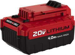 Porter-Cable - 20 Volt Lithium-Ion Power Tool Battery - 4 Ahr Capacity, 1 hr Charge Time, Series 20V Max - Americas Industrial Supply