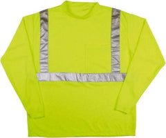 MCR Safety - Size 2XL, Hi-Viz Lime, High Visibility, Long Sleeve T-Pocket, - 1 Pocket, Polyester - Americas Industrial Supply