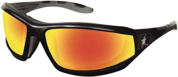 MCR Safety - Fire Mirror Lenses, Framed Safety Glasses - Scratch Resistant, Size Universal, Wrap Around - Americas Industrial Supply