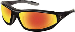 MCR Safety - Fire Mirror Lenses, Framed Safety Glasses - Scratch Resistant, Size Universal, Wrap Around - Americas Industrial Supply