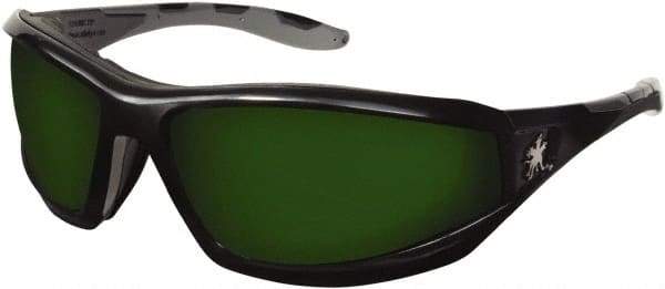 MCR Safety - Green Lenses, Framed Welding Glasses - Scratch Resistant, Size Universal, Wrap Around - Americas Industrial Supply