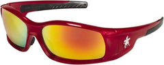 MCR Safety - Fire Mirror Lenses, Framed Safety Glasses - Scratch Resistant, Size Universal, Wrap Around - Americas Industrial Supply