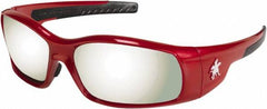 MCR Safety - Silver Mirror Lenses, Framed Safety Glasses - Scratch Resistant, Size Universal, Wrap Around - Americas Industrial Supply