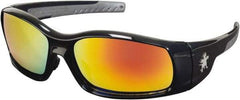 MCR Safety - Fire Mirror Lenses, Framed Safety Glasses - Scratch Resistant, Size Universal, Wrap Around - Americas Industrial Supply