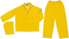 MCR Safety - Size 3XL, Yellow, Rain, Disposable Encapsulated Suit - Detachable Hood, Take Up Snaps Ankle, Take Up Snaps Wrist - Americas Industrial Supply