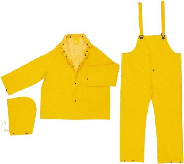 MCR Safety - Size S, Yellow, Rain, Disposable Encapsulated Suit - Detachable Hood, Take Up Snaps Ankle, Take Up Snaps Wrist - Americas Industrial Supply