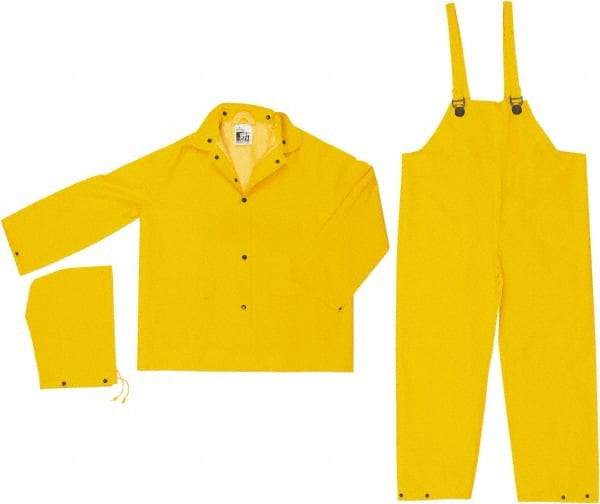 MCR Safety - Size 4XL, Yellow, Rain, Disposable Encapsulated Suit - Detachable Hood, Take Up Snaps Ankle, Take Up Snaps Wrist - Americas Industrial Supply