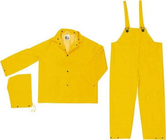 MCR Safety - Size 4XL, Yellow, Rain, Disposable Encapsulated Suit - Detachable Hood, Take Up Snaps Ankle, Take Up Snaps Wrist - Americas Industrial Supply