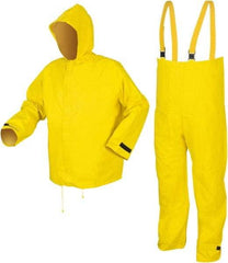 MCR Safety - Size S, Yellow, Rain, Disposable Encapsulated Suit - Attached Hood, Take Up Snaps Ankle, Take Up Snaps Wrist - Americas Industrial Supply