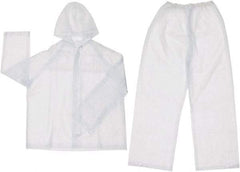 MCR Safety - Size M, Clear, Rain, Disposable Encapsulated Suit - Attached Hood, Take Up Snaps Ankle, Take Up Snaps Wrist - Americas Industrial Supply