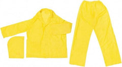 MCR Safety - Size 4XL, Yellow, Rain, Disposable Encapsulated Suit - Detachable Hood, Take Up Snaps Ankle, Take Up Snaps Wrist - Americas Industrial Supply