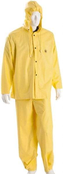 MCR Safety - Size 5XL, Yellow, Rain, Disposable Encapsulated Suit - Detachable Hood, Take Up Snaps Ankle, Take Up Snaps Wrist - Americas Industrial Supply
