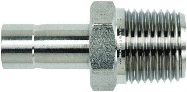 Brennan - 1/2" Tube OD x 1/4 Thread Stainless Steel Compression Tube Male Adapter - Americas Industrial Supply