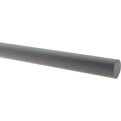 Made in USA - 5' Long, 4-1/2" Diam, PVC Plastic Rod - Gray - Americas Industrial Supply