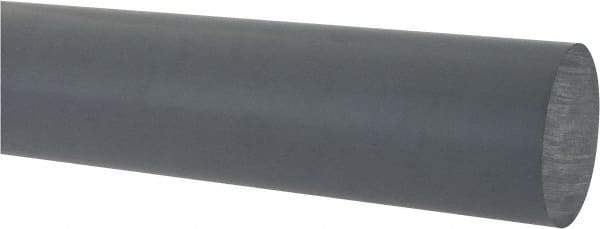 Made in USA - 5' Long, 1-1/4" Diam, PVC Plastic Rod - Gray - Americas Industrial Supply