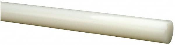 Value Collection - 8' Long, 5/8" Diam, Polyethylene (HDPE) Plastic Rod - White - Americas Industrial Supply