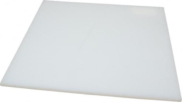 Made in USA - 1/4" Thick x 12" Wide x 1' Long, Polyethylene (UHMW) Sheet - White, ±0.20% Tolerance - Americas Industrial Supply