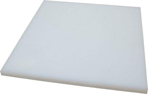 Made in USA - 1/2" Thick x 12" Wide x 1' Long, Polyethylene (UHMW) Sheet - White, ±0.10% Tolerance - Americas Industrial Supply