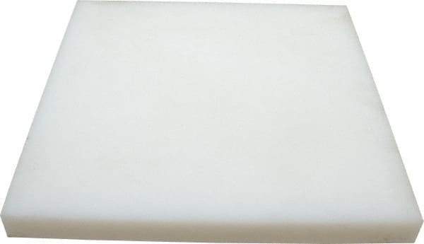 Made in USA - 1" Thick x 12" Wide x 1' Long, Polyethylene (UHMW) Sheet - White, ±0.10% Tolerance - Americas Industrial Supply