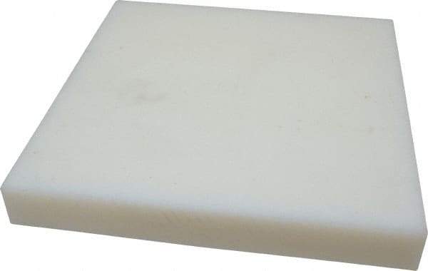 Made in USA - 1-1/2" Thick x 12" Wide x 1' Long, Polyethylene (UHMW) Sheet - White, ±0.10% Tolerance - Americas Industrial Supply