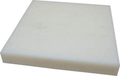 Made in USA - 1-1/2" Thick x 12" Wide x 1' Long, Polyethylene (UHMW) Sheet - White, ±0.10% Tolerance - Americas Industrial Supply