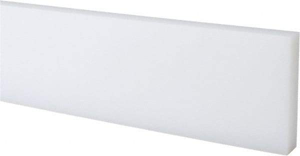 Made in USA - 5 Ft. Long x 3 Inch Wide x 3/4 Inch High, UHMW Polyethylene, Rectangular Plastic Bar - White, +/- 0.10 Tolerance - Americas Industrial Supply