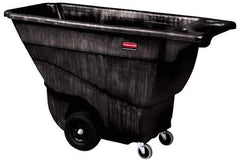 Rubbermaid - 450 Lb Load Capacity, 1/2 Cu Yd, Polyethylene Tilt Truck - 26-7/8" Wide x 57-3/8" Long x 33-7/8" High, Black - Americas Industrial Supply