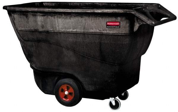 Rubbermaid - 850 Lb Load Capacity, 1/2 Cu Yd, Structural Foam Tilt Truck - 26-7/8" Wide x 57-3/8" Long x 33-7/8" High, Black - Americas Industrial Supply