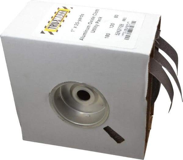 Tru-Maxx - 25 Yards x 1" 3 Piece Roll Kit - 80, 120 & 180 Grit, & Medium, Fine & Very Fine Grades - Americas Industrial Supply