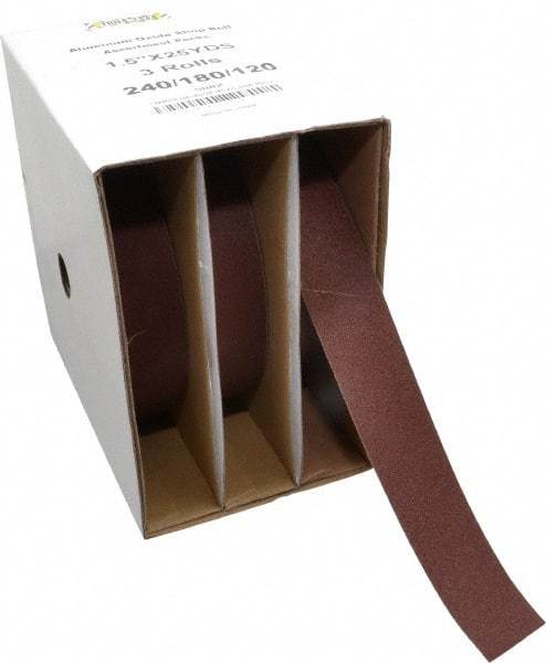 Tru-Maxx - 25 Yards x 1-1/2" 3 Piece Roll Kit - 120, 180 & 240 Grit, & Fine & Very Fine Grades - Americas Industrial Supply