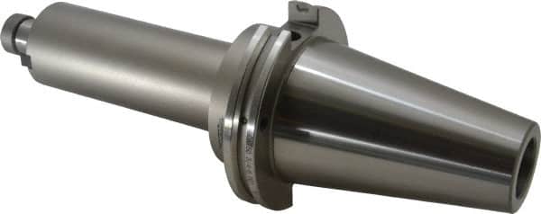 Accupro - CAT50 Taper Shank 3/4" Pilot Diam Shell Mill Holder - 6" Flange to Nose End Projection, 3/8-24 Lock Screw, Through-Spindle & DIN Flange Coolant - Exact Industrial Supply